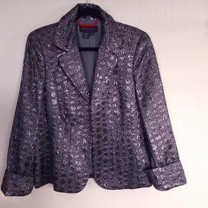 Nina McLemore Fabulous Chocolate Brown Metallic Evening Collection Jacket Size12